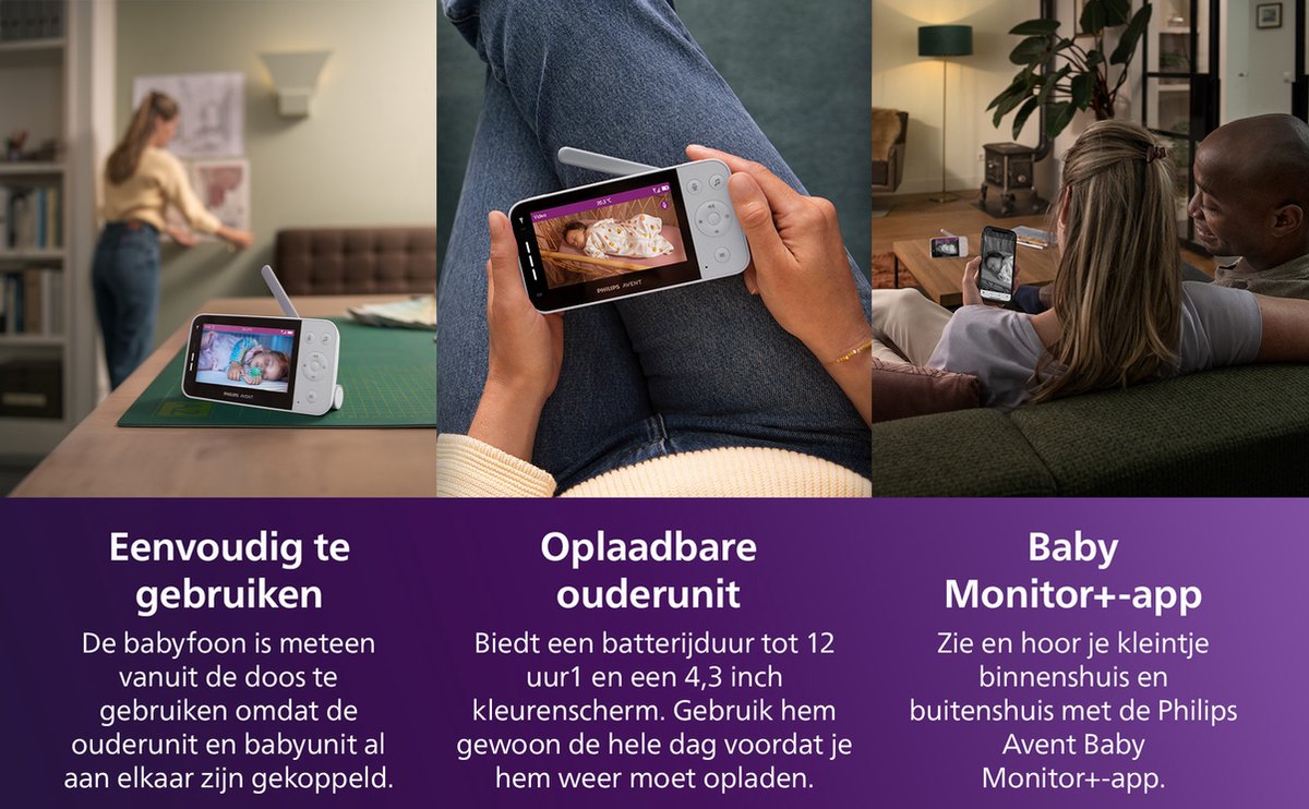 Philips avent connected beeldbabyfoon - babyfoon met camera en app - scd951 26