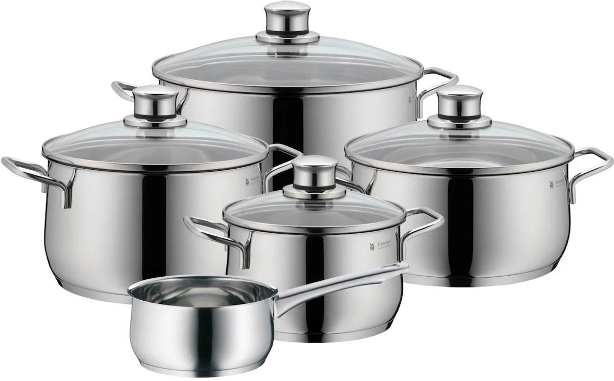 Wmf diadem plus - pannenset - 5-delig - geschikt voor inductie - rvs - inclusief deksels