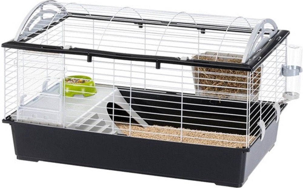 Ferplast konijnenkooi casita 100 - dierenverblijf - 96 x 57 x 56 cm zwart