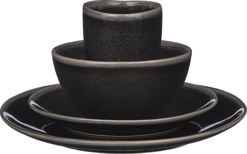 Mica decorations tabo serviesset 4 persoons - zwart