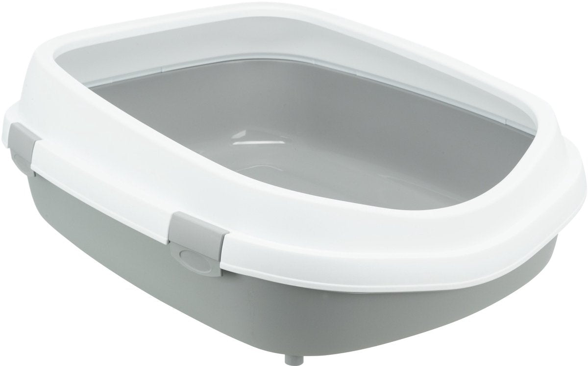 Trixie - kattenbak primo - met rand - grijs wit - xxl - 71x56x25 cm