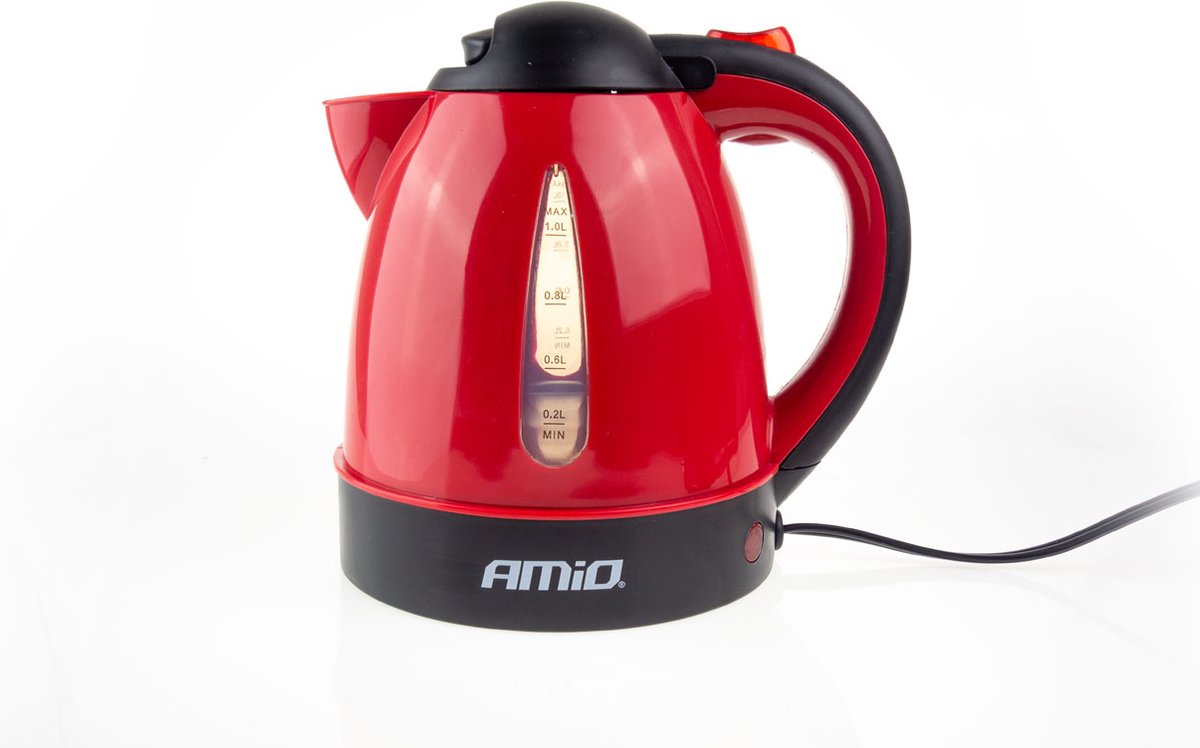 Amio vrachwagen waterkoker - rood - 24v 300w - water koker voor vrachtwagen camper bus - alleen geschikt voor 24v voertuigen