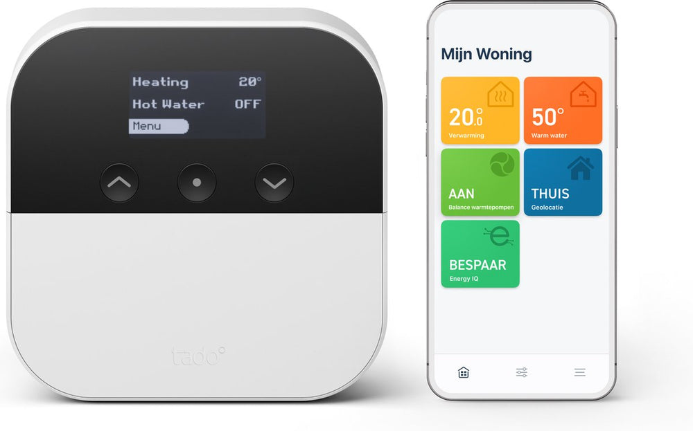 Tado° warmtepomp optimizer x - bedrade variant - werkt met google home, alexa apple homekit - zwart wit