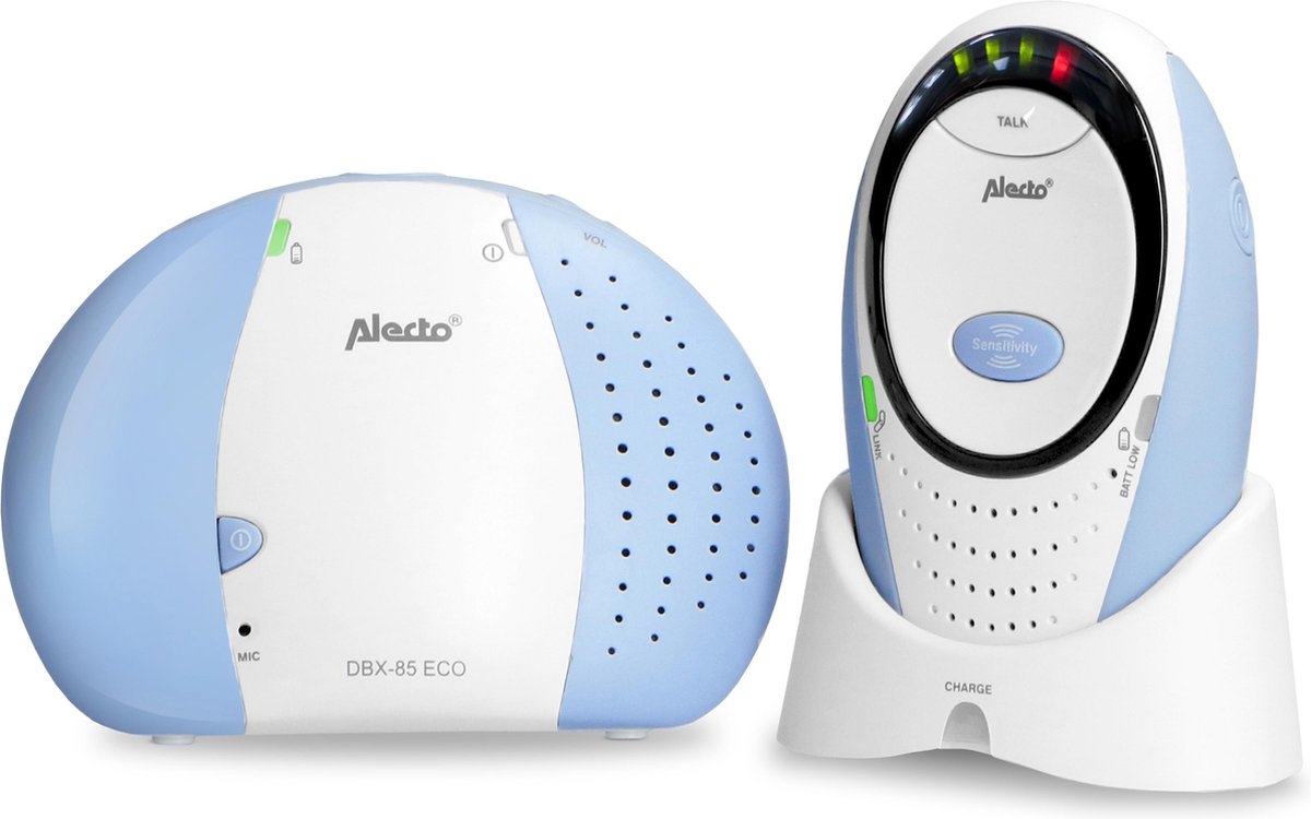 Alecto dbx-85 eco - full eco dect babyfoon - wit blauw