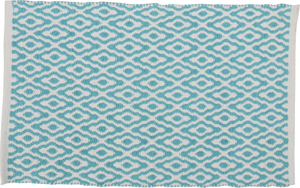 Differnz brighton badmat 100% katoen blauw wit 50 x 80 cm