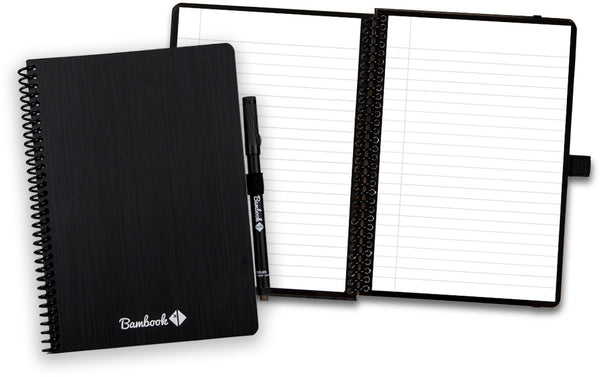 Bambook classic uitwisbaar notitieboek original - a5 - gelinieerde pagina's - duurzaam, herbruikbaar whiteboard schrift - met 1 gratis stift
