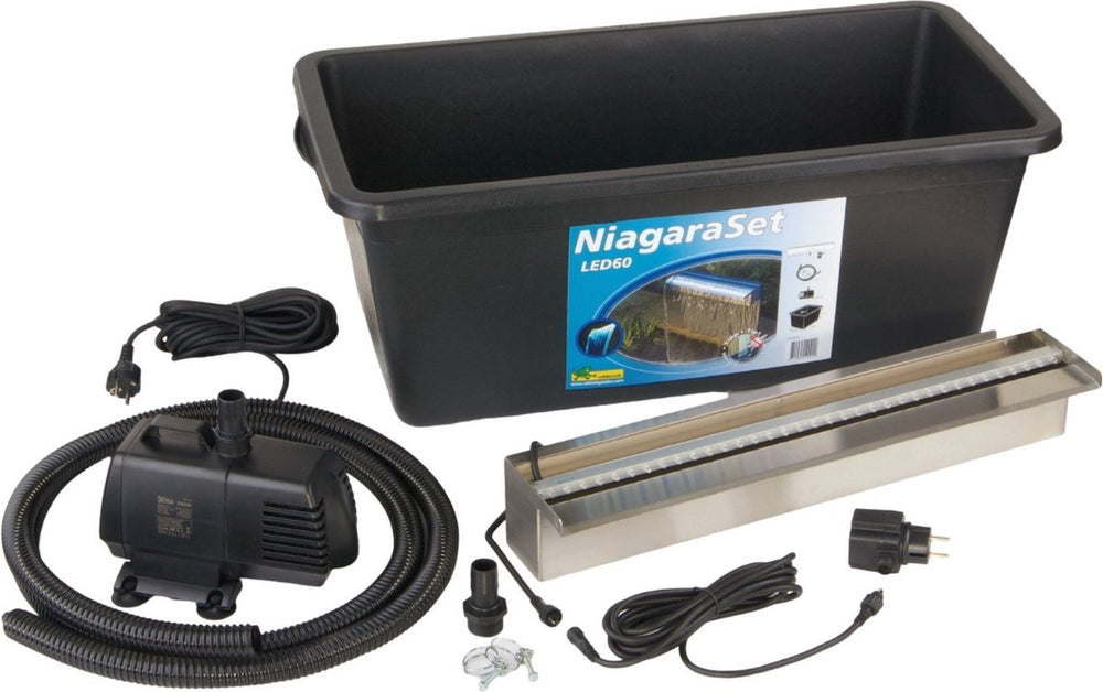 Ubbink niagara balkkast RVS + led verlichting 60cm incl. pracht