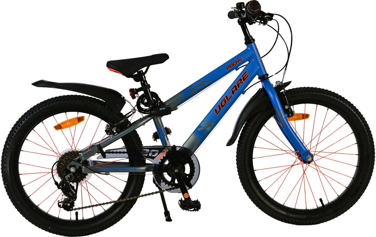 Volare rocky kinderfiets - 20 inch - 7 versnellingen - blauw