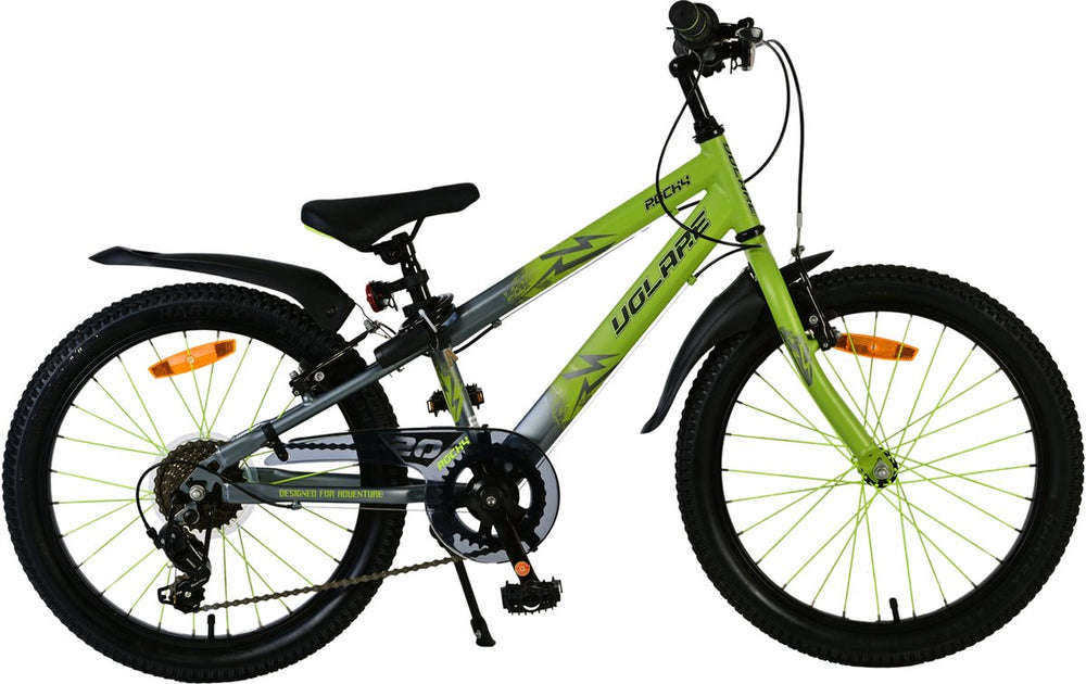 Volare rocky kinderfiets - 20 inch - 7 versnellingen - groen grijs