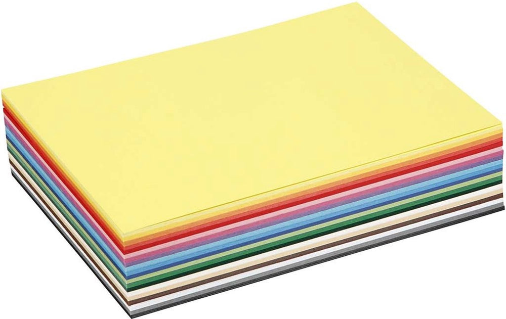 Colortime karton - hobbykarton - 20 verschillende kleuren - diy - kaarten maken - knutselen - a5 - 14,8x21cm - 180 grams - 60 vellen