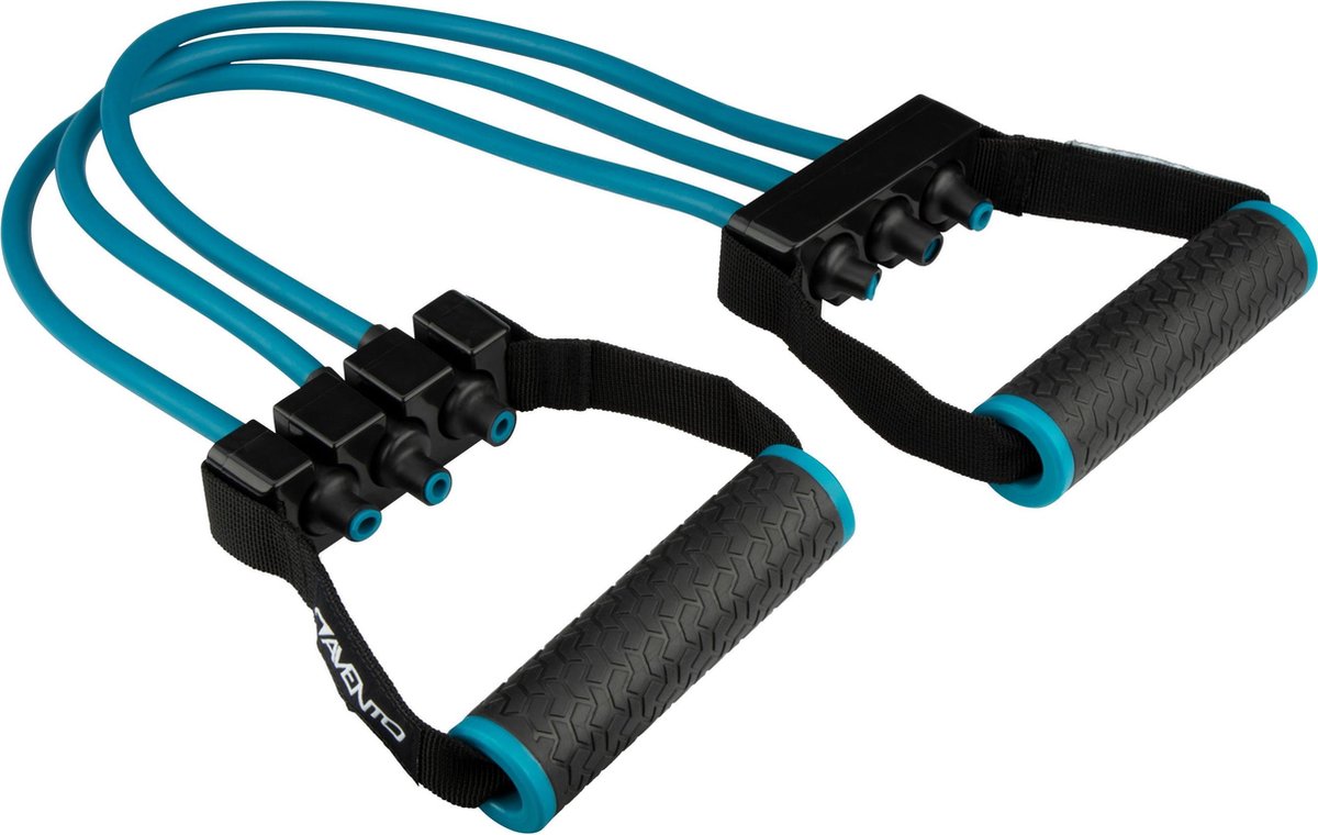 Avento fitness borst expander - verstelbaar - blauw - lengte ca. 60 cm