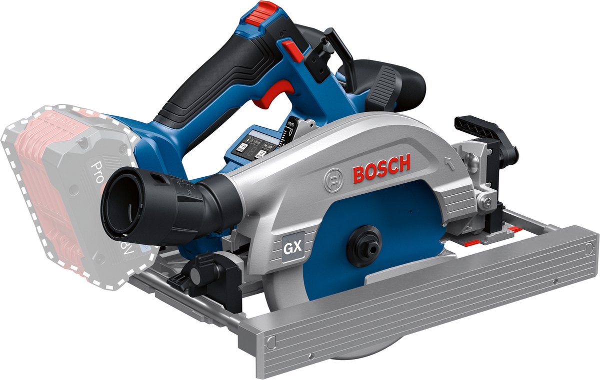 Bosch blauw gks 18v-57-2 gx professional accu cirkelzaag | 18v | zonder accu en lader in l-boxx - 06016c1001
