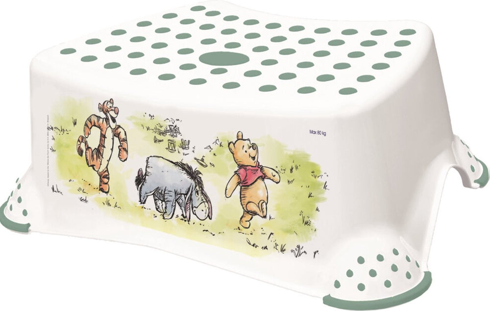 Keeeper winnie de poeh opstapje - wit - voor toilettraining en tandenpoetsen