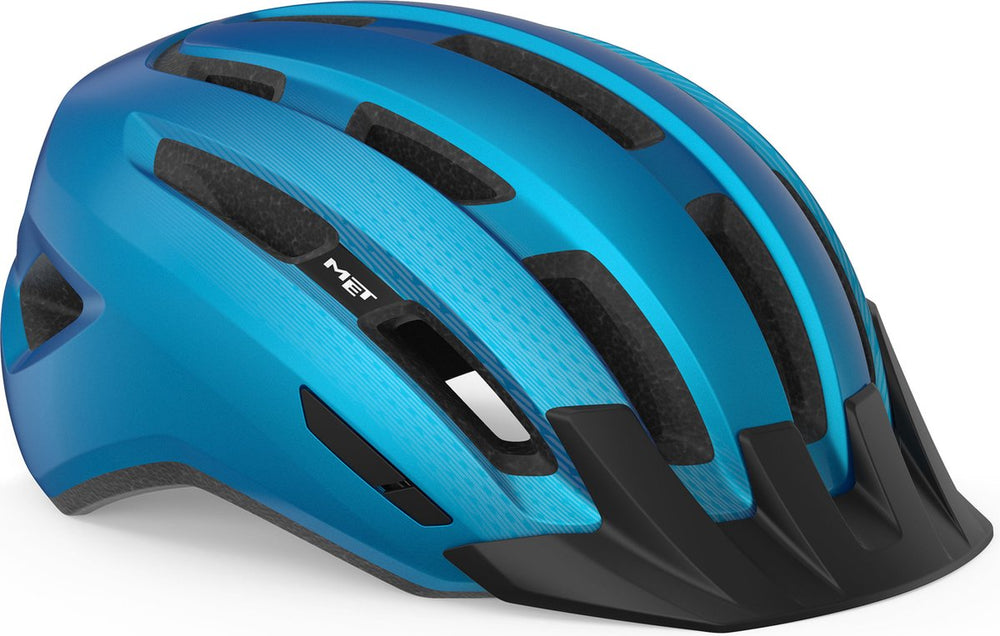 Met downtown fietshelm mannen vrouwen – fietshelm racefiets volwassenen – e-bike – trekking – maat s m (52-58cm) – blue glossy (blauw)