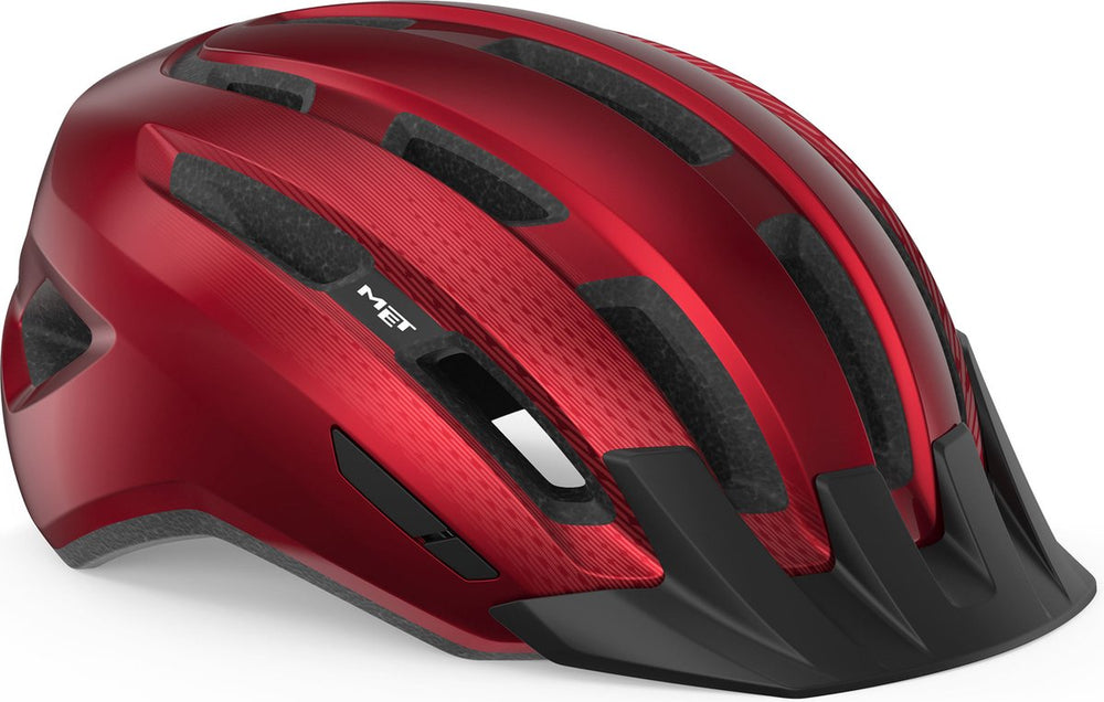 Met downtown fietshelm mannen vrouwen – fietshelm racefiets volwassenen – e-bike – trekking – maat m l (58-61cm) – red glossy (rood)