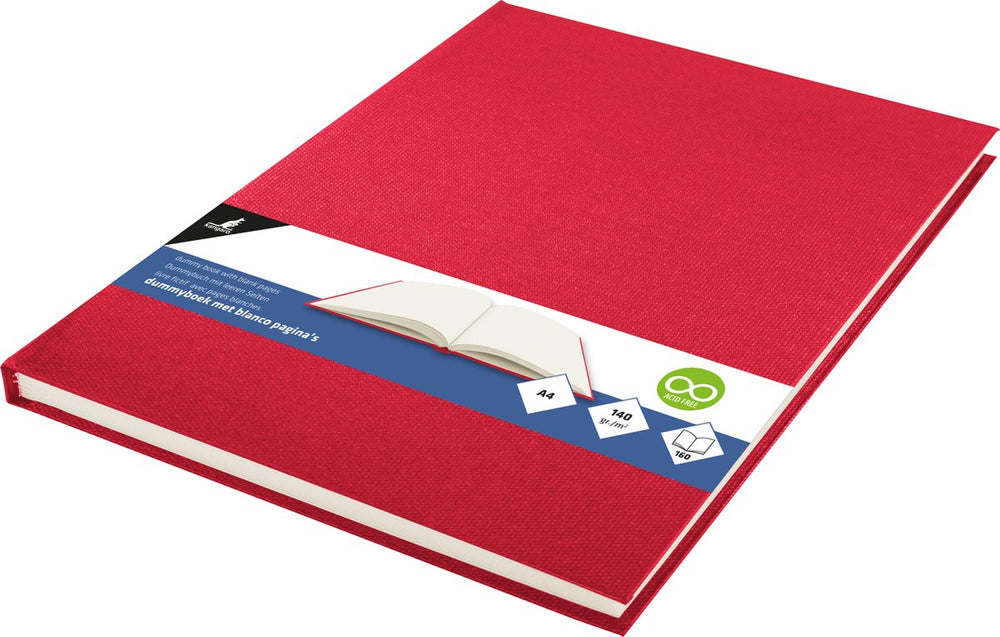 Kangaro dummyboek - a4 - rood - 160 blanco pagina's - hard linnen cover