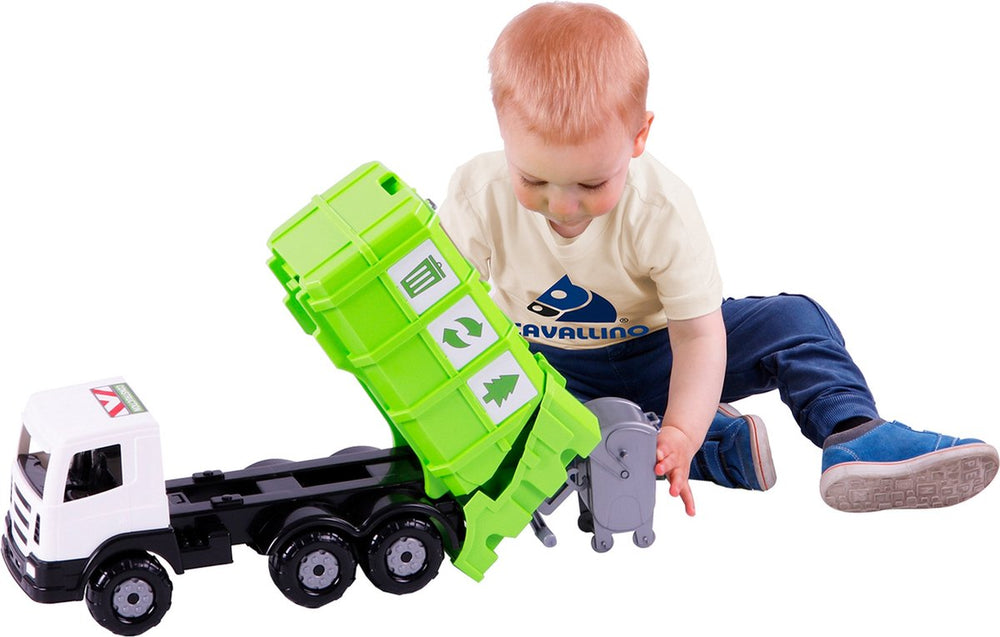 Cavallino xl vuilniswagen groen, 42cm