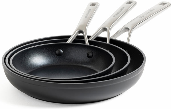 Kitchenaid forged hardened aluminium 3-delige braadpan set 20cm - 24cm - 28cm