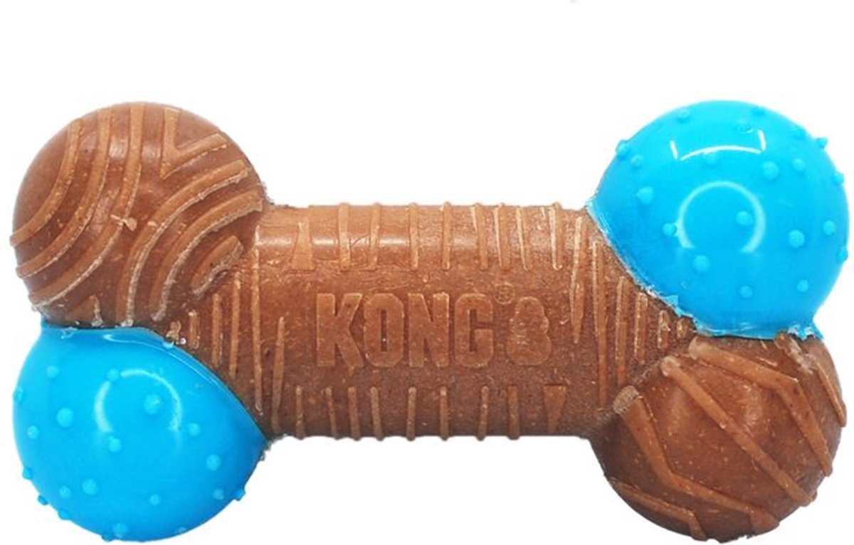 Kong Corestrength bamboo bone | strong dog toy brown blue