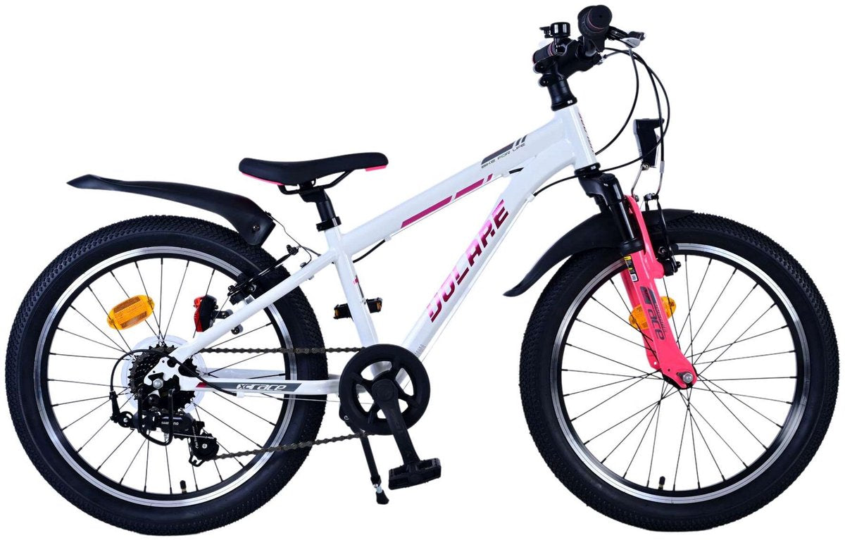 Volare xc race kinderfiets - 20 inch - 7 versnellingen - wit roze