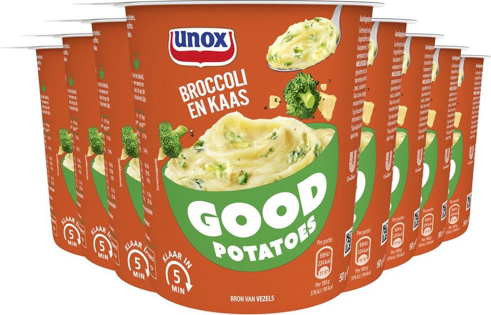Unox good potatoes - broccoli en kaas - 8 x 50 g - voordeelverpakking