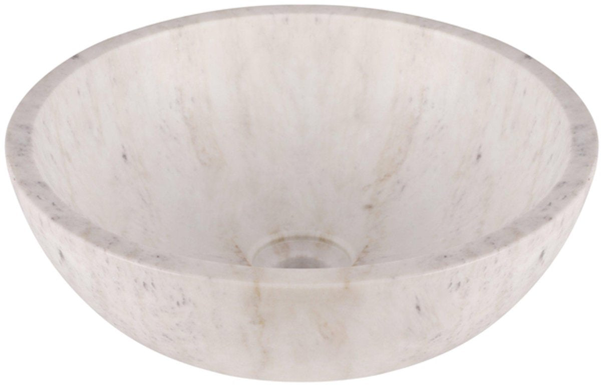 Differnz marmor waskom - 40x40x15cm - rond - marmer - glans wit