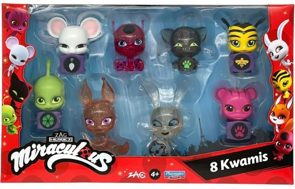 Bandai - miraculous - set van 8 kwamis - miraculous mini figure collection - set van 8 kwamis - miraculous ladybug schattige kleine karakters figuren - speelgoed voor kinderen 4+ - p50532