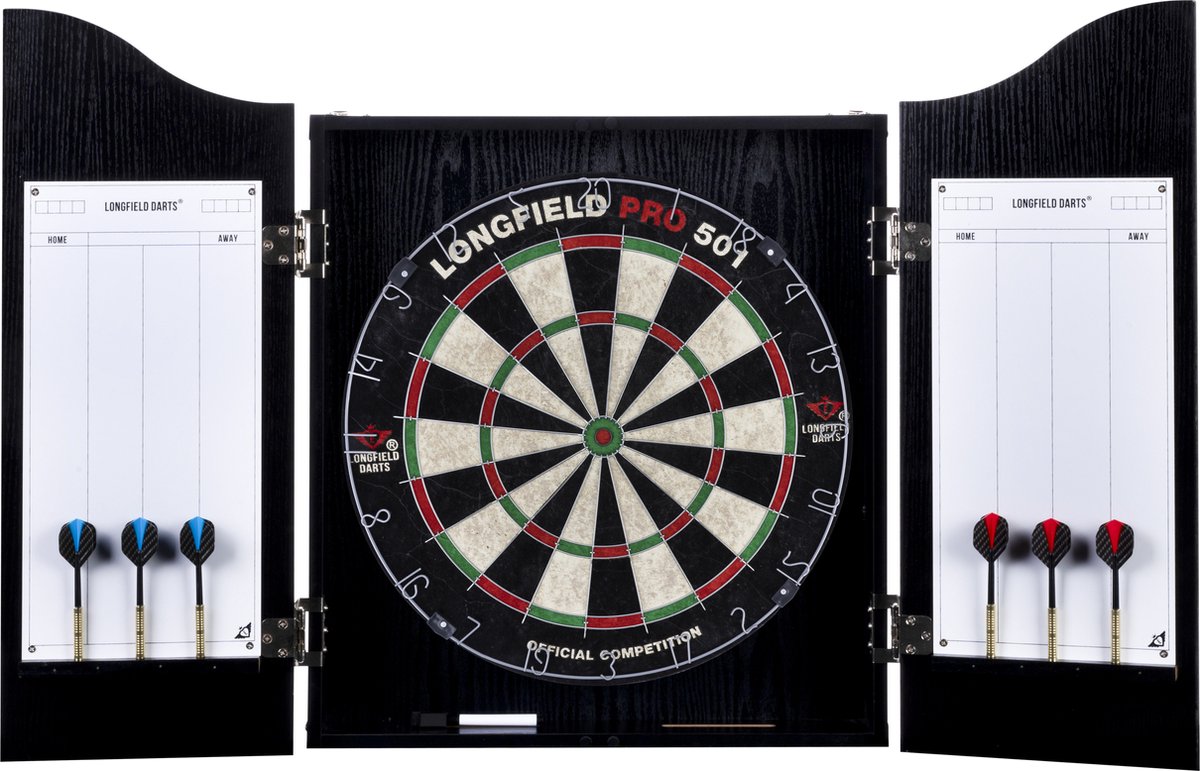 armoire à fléchettes avec jeu de flèches 9 pièces