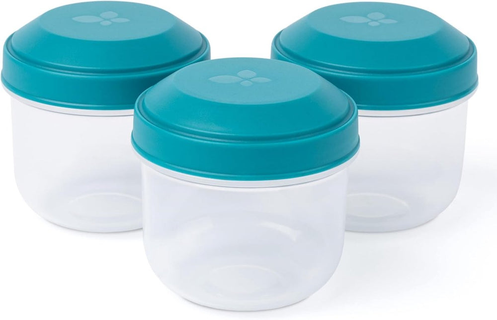 Amuse rikko lagoon snackbox set - 185ml - set van 3 lekvrije snackdoosjes - transparante bewaardoosjes - bpa-vrij fruitbakje - sluit gemakkelijk - groen