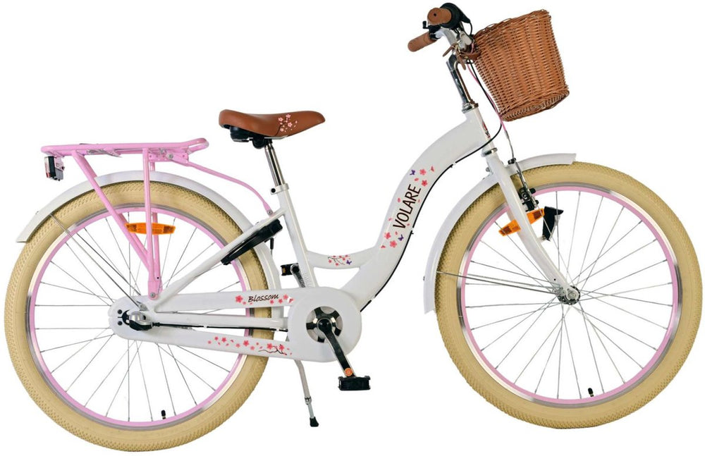 Volare bloesem kinderfiets - meisjes - 24 inch - wit - 3 versnellingen