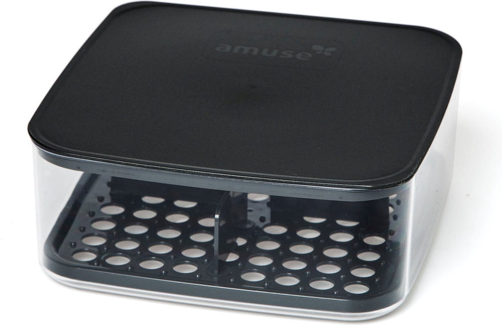 Amuse kaasdoos - vershouddoos - vershoudbakjes - stapelbaar - grijs - 3 l
