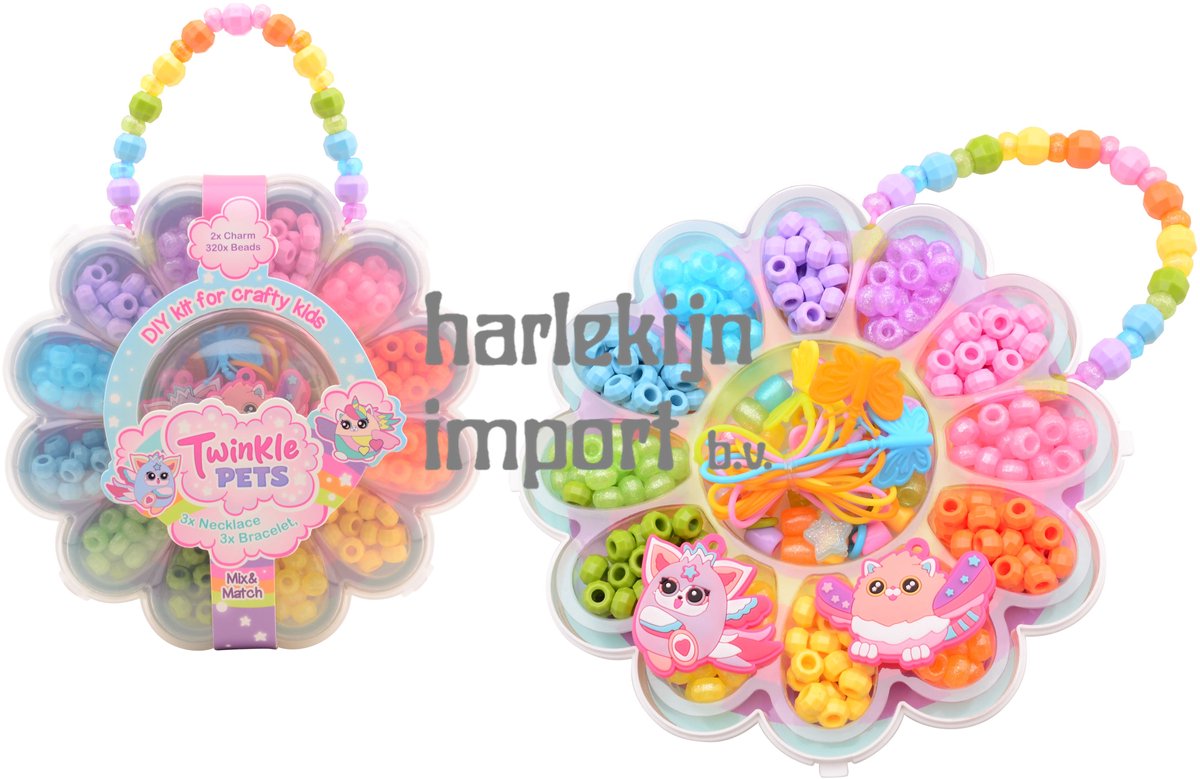 Johntoy twinkle pets - kralenset in bloemendoos
