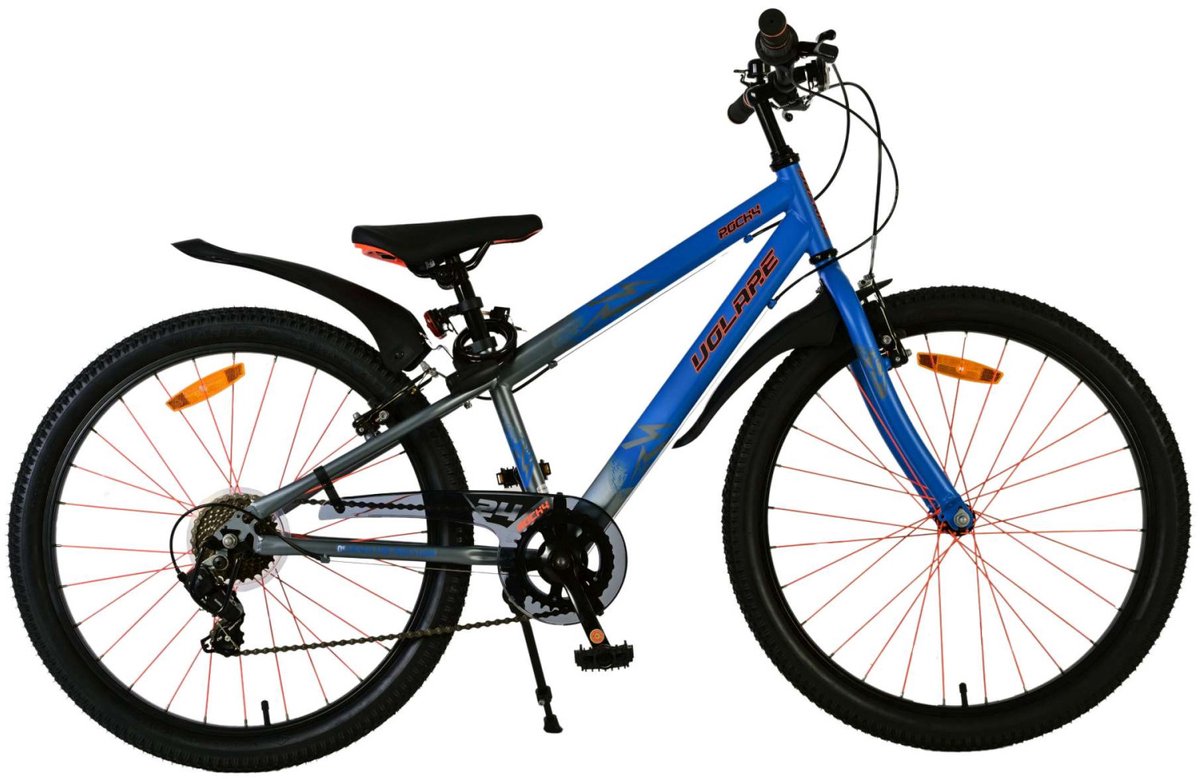 Volare rocky kinderfiets - 24 inch - blauw - 7 versnellingen