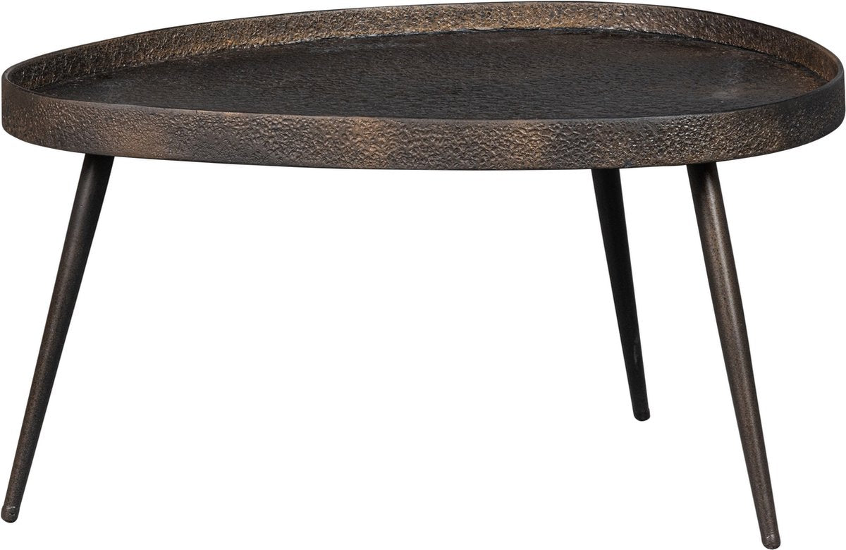 Woood crude bijzettafels - zink - antique bronze - 39x71x52
