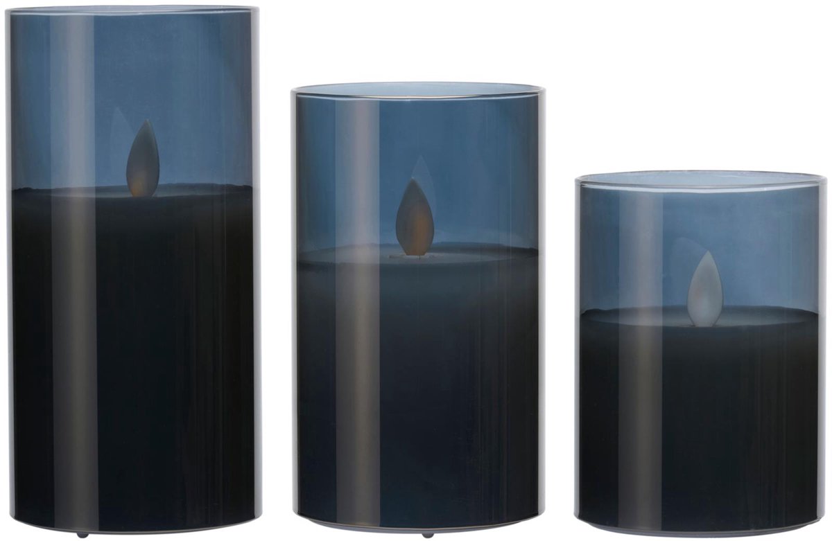 Arti casa led kandelaar in glas - 3 stuks