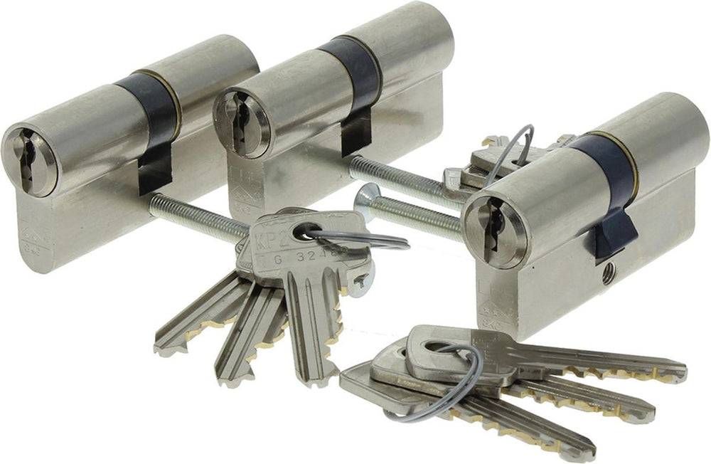 Starx profielcilinder vernikkeld 60mm gelijksluitend skg2