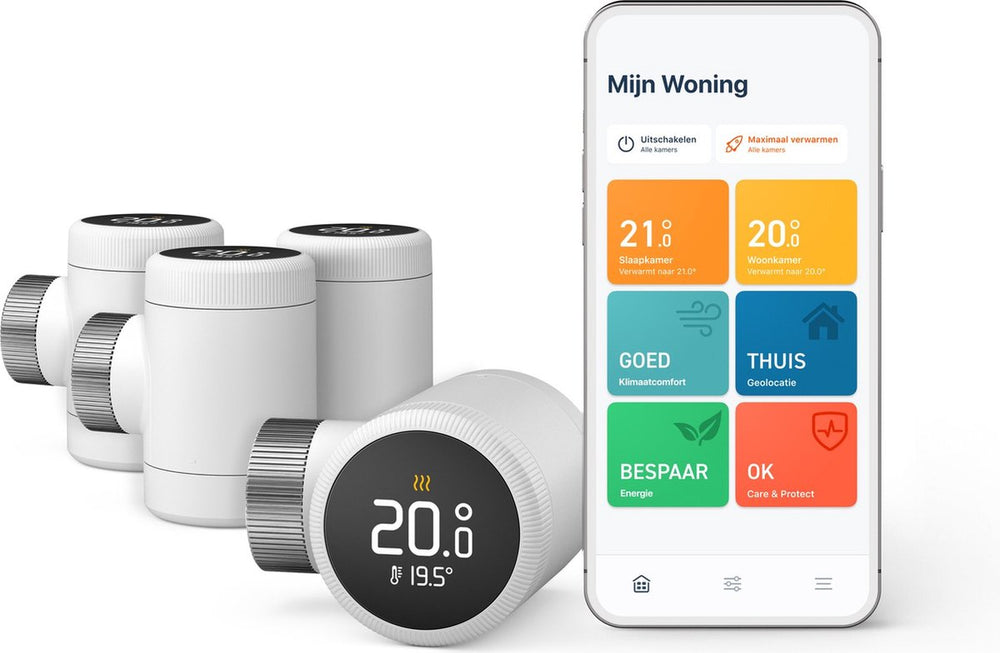Tado° slimme radiatorknop x – uitbreidingset 4 stuks – slimme thermostaatknop – werkt met google home, alexa apple homekit - draadloos