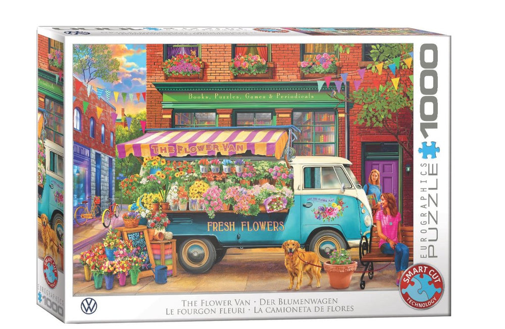 Eurographics volkswagen - the flower van - bigelow illustrations - 1000 stukjes 68×48cm (b×h) - legpuzzel