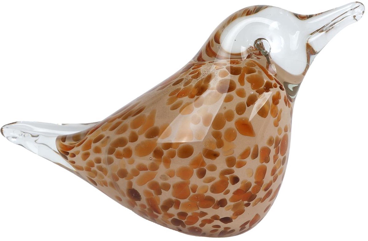 Sculptuur vogelglas 15x6x9,5 cm