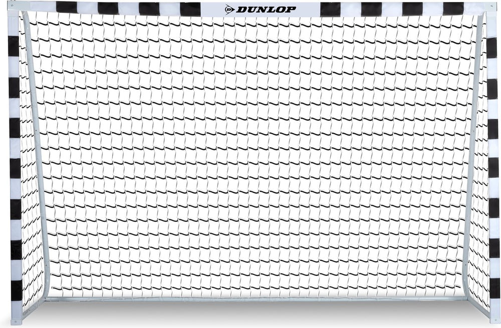 Dunlop voetbaldoel - voetbal goal 300 x 90 x 200 cm - voetbalgoal groot - buitenspeelgoed voor kinderen en volwassenen - snelle montage - voetbal training doel - metaal - zwart wit