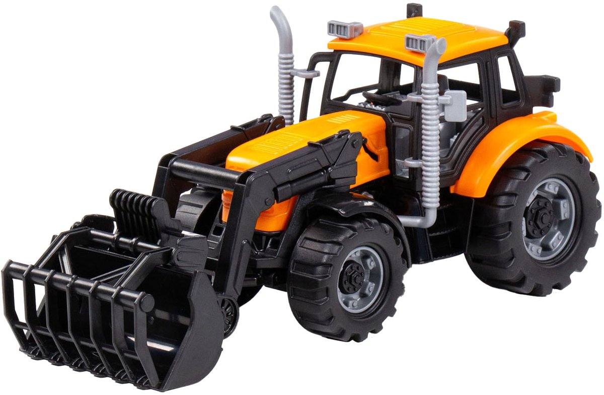 Cavallino tractor met lader geel, schaal 1:32