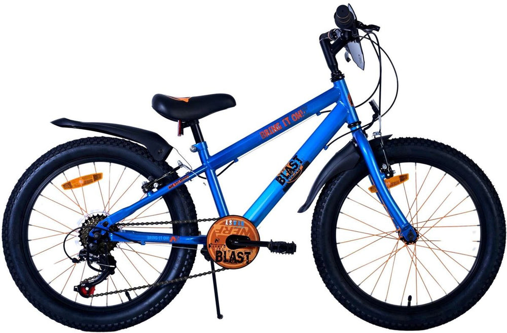 Nerf kinderfiets - jongens - 20 inch - satijnblauw - 6 versnellingen
