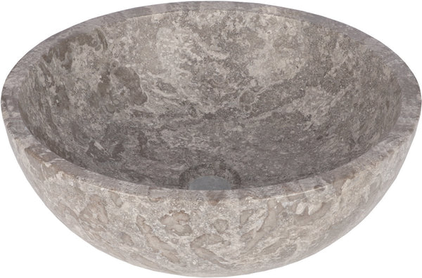 Differnz boomer waskom - 21x12cm - rond - marmer - grijs
