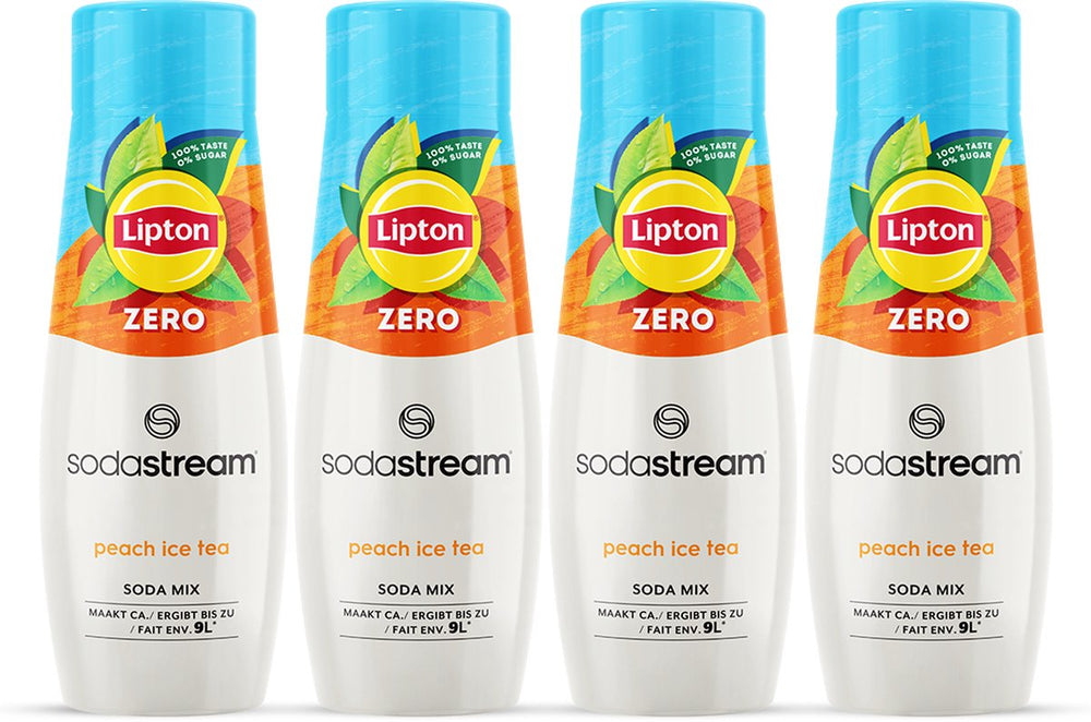 Sodastream lipton ice tea peach zero siroop 4 x 440ml