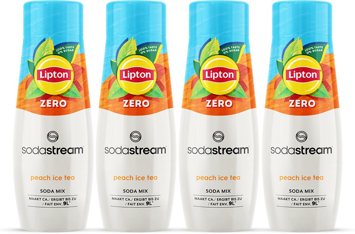 Sodastream lipton ice tea peach zero siroop 4 x 440ml