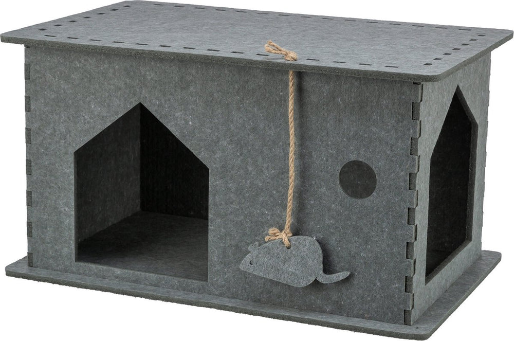 Trixie - kattenmand - huis lene - vilt - grijs - 54x30x35 cm