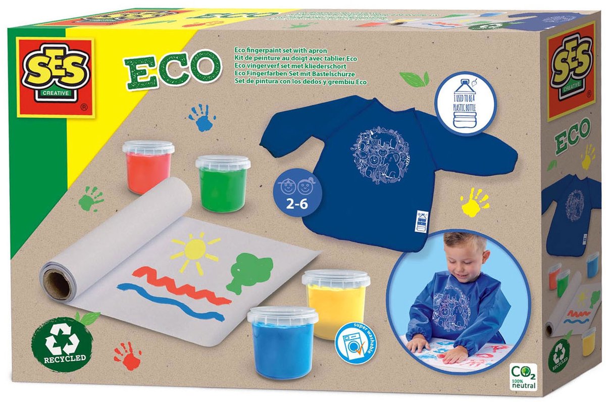 Ses eco vingerverfset met kliederkort