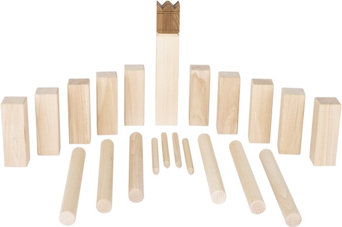 Goki houten viking spelkubb in katoenen zak