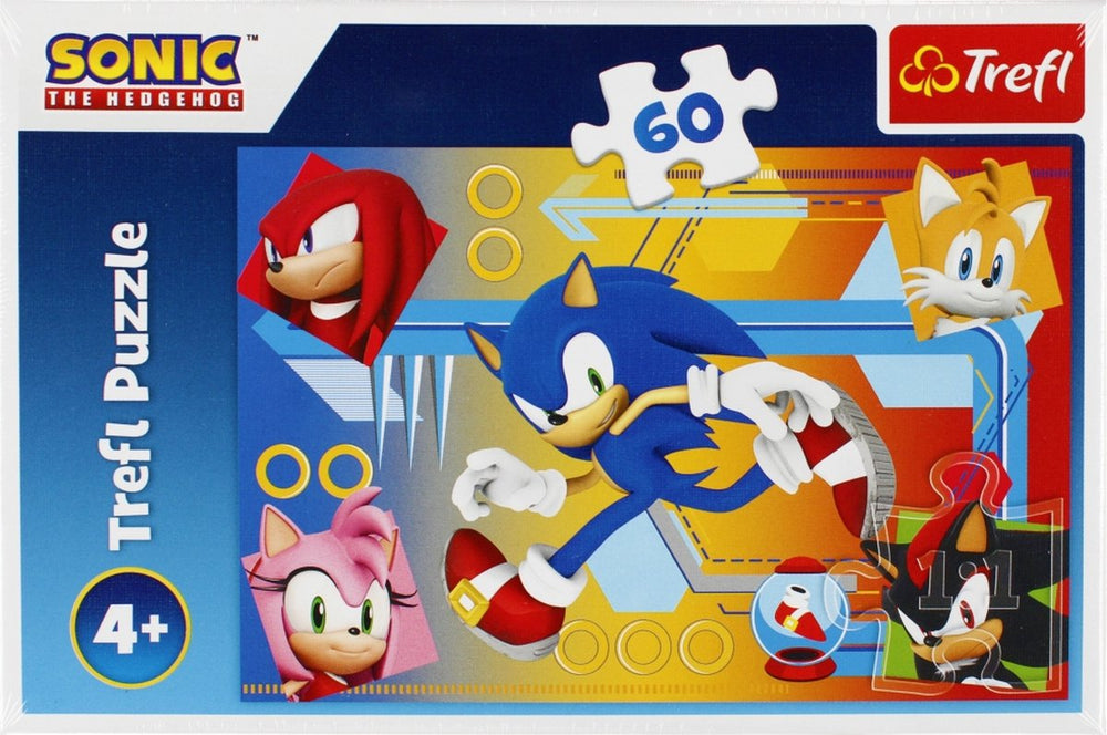 Trefl puzzel - sonic the hedgehog - 60 stukjes - kleurrijke legpuzzel.