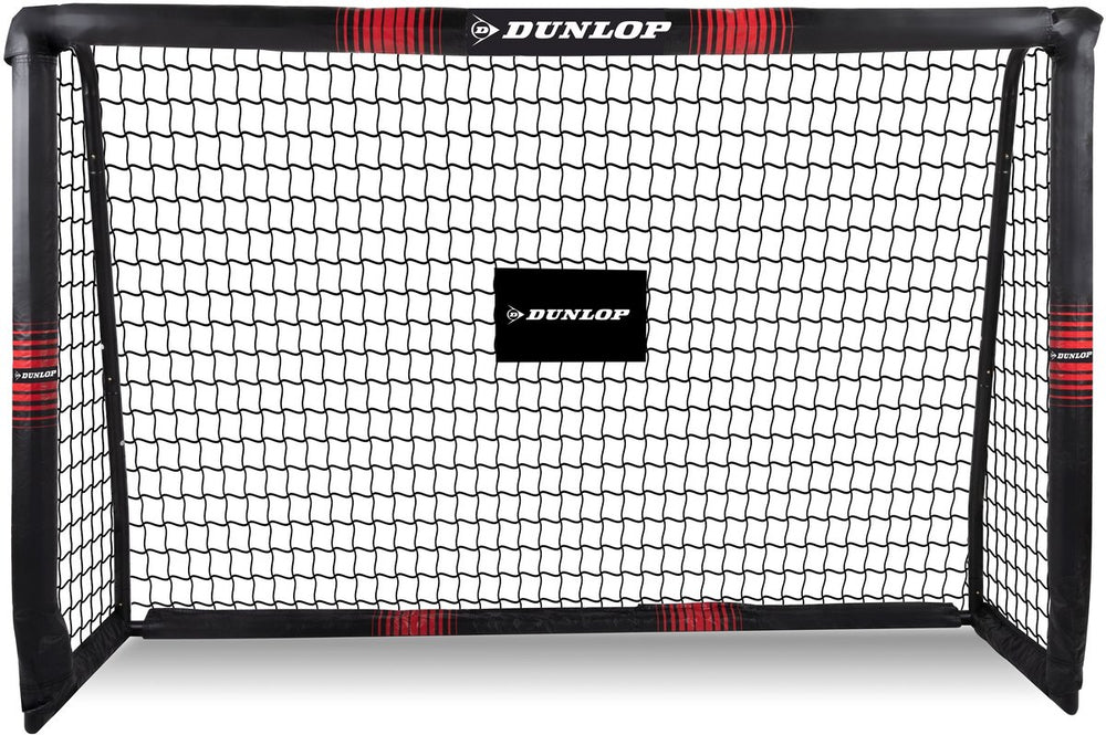 Dunlop voetbaldoel - voetbal goal 180 x 120 x 60 cm - voetbalgoal groot - buitenspeelgoed voor kinderen en volwassenen - snelle montage - voetbal training doel - metaal - zwart rood
